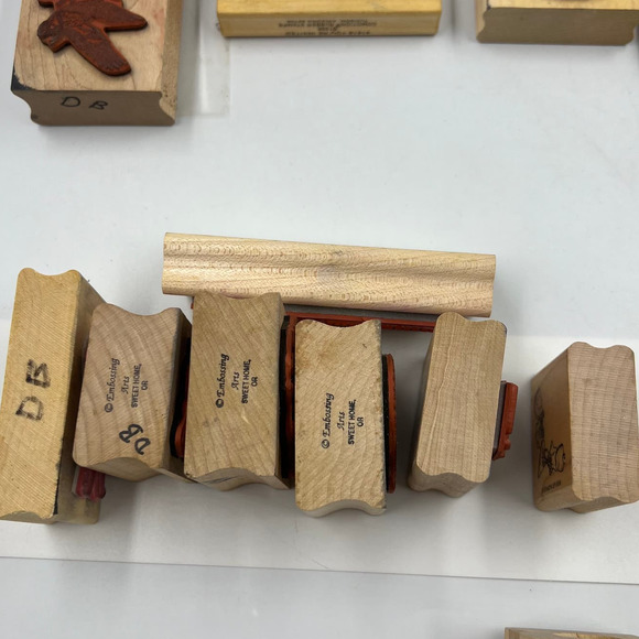 Vintage Lot Rubber Stamps Paper Crafts 14 Pieces Junk Journaling - Picture 5 of 11